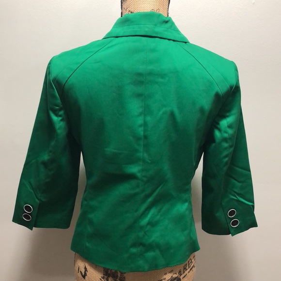 {East 5th} Green Collared Button Front Swing Jacket - Picture 5 of 9